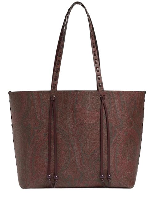 Borsa shopping in tessuto spalmato con motivo Paisley all-around nelle tonalità di marrone ETRO | WP1D0024AE246R272301
